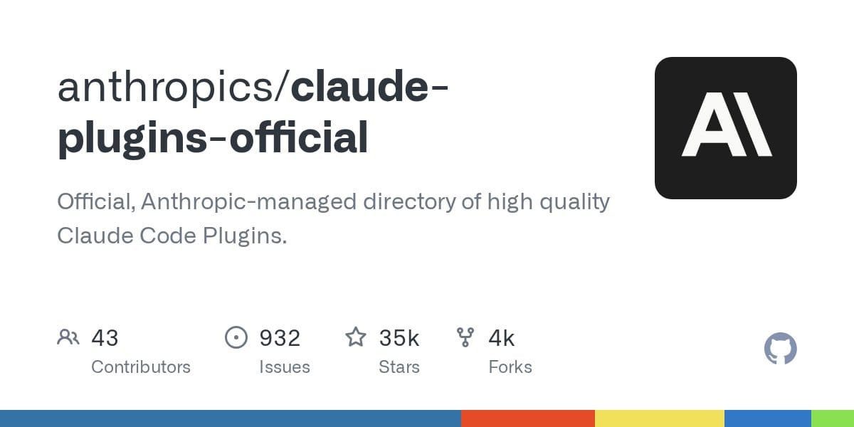 claude-plugins-official GitHub social preview