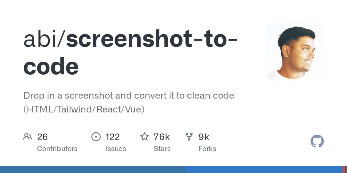 screenshot-to-code GitHub social preview