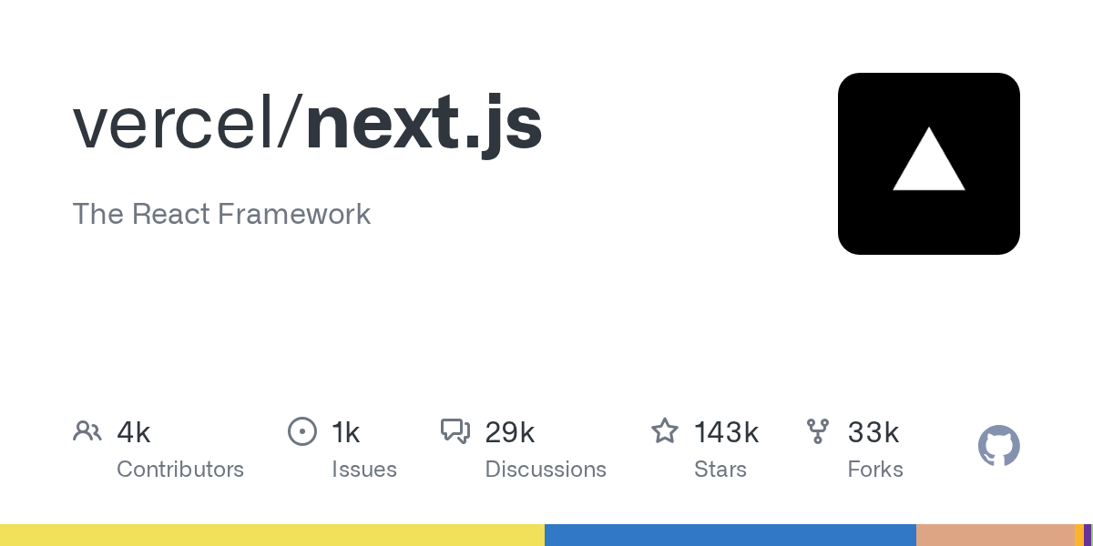 vercel/next.js GitHub OG. 출처: GitHub