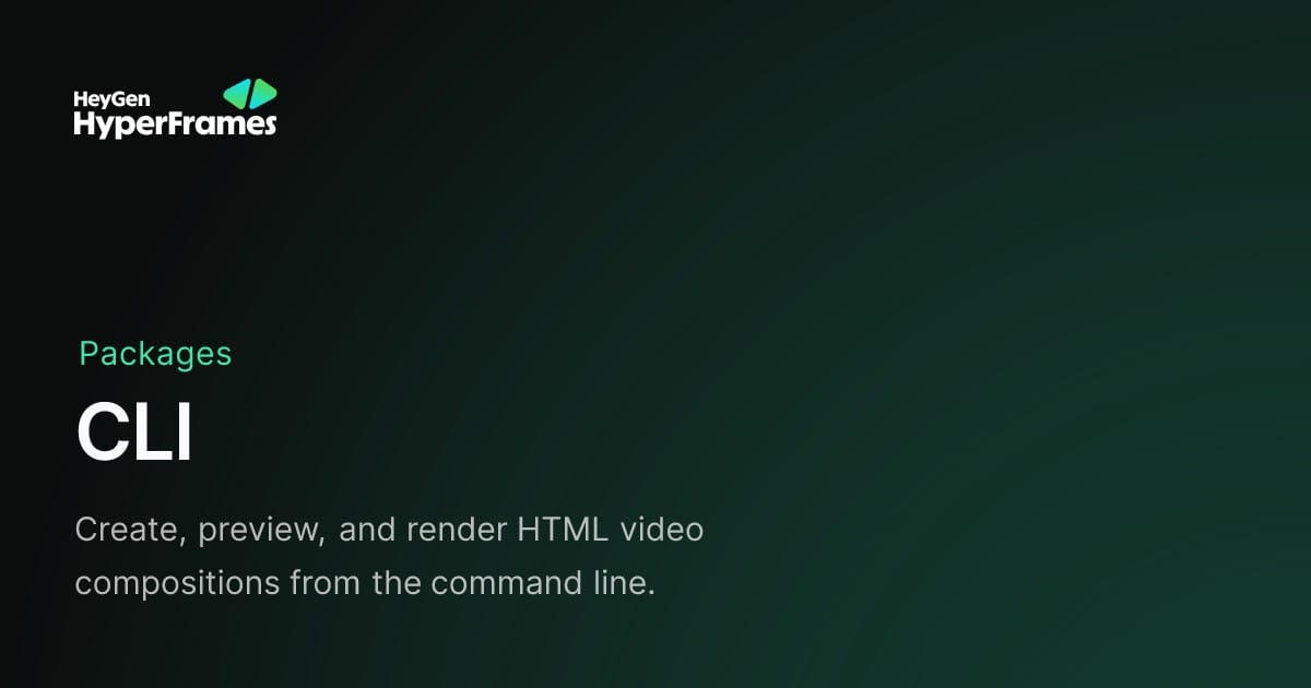 HyperFrames CLI 문서 OG