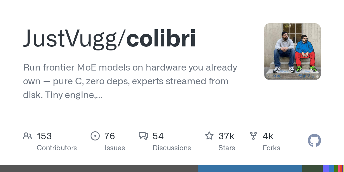 JustVugg/colibri GitHub 저장소 OG 이미지