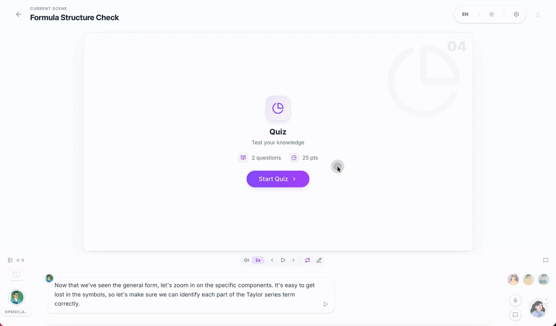 OpenMAIC quiz still