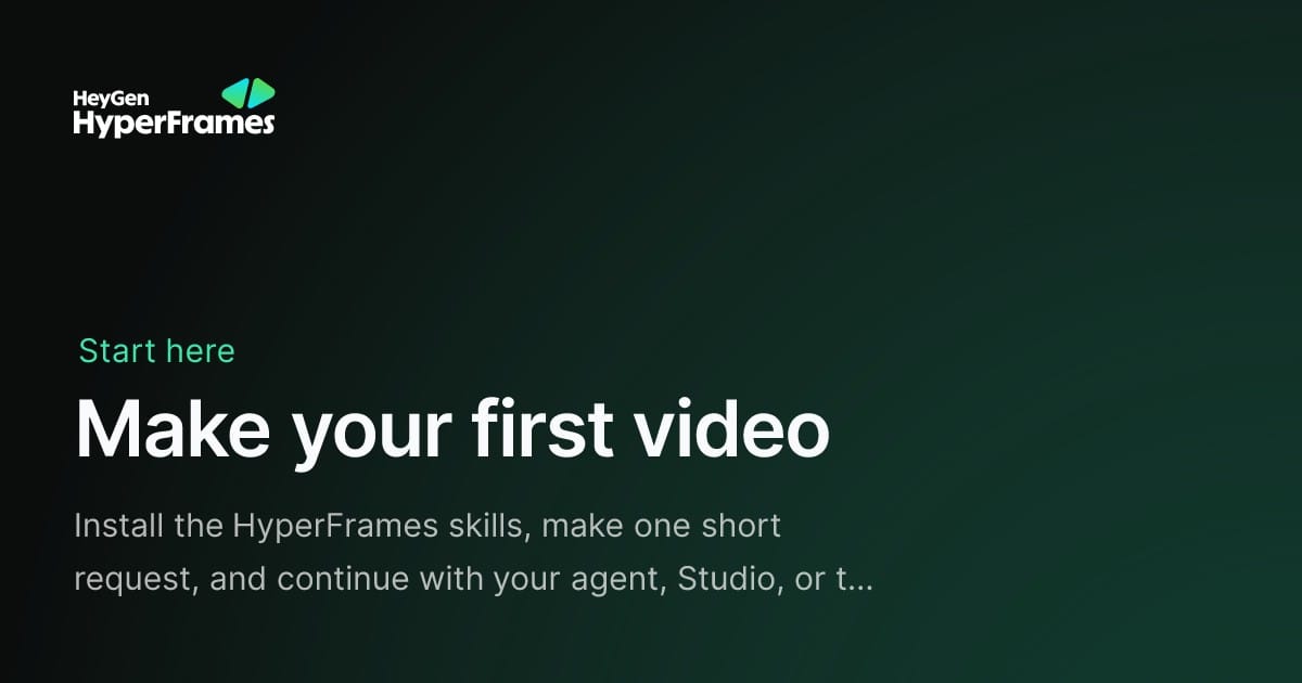 HyperFrames Quickstart 문서 OG