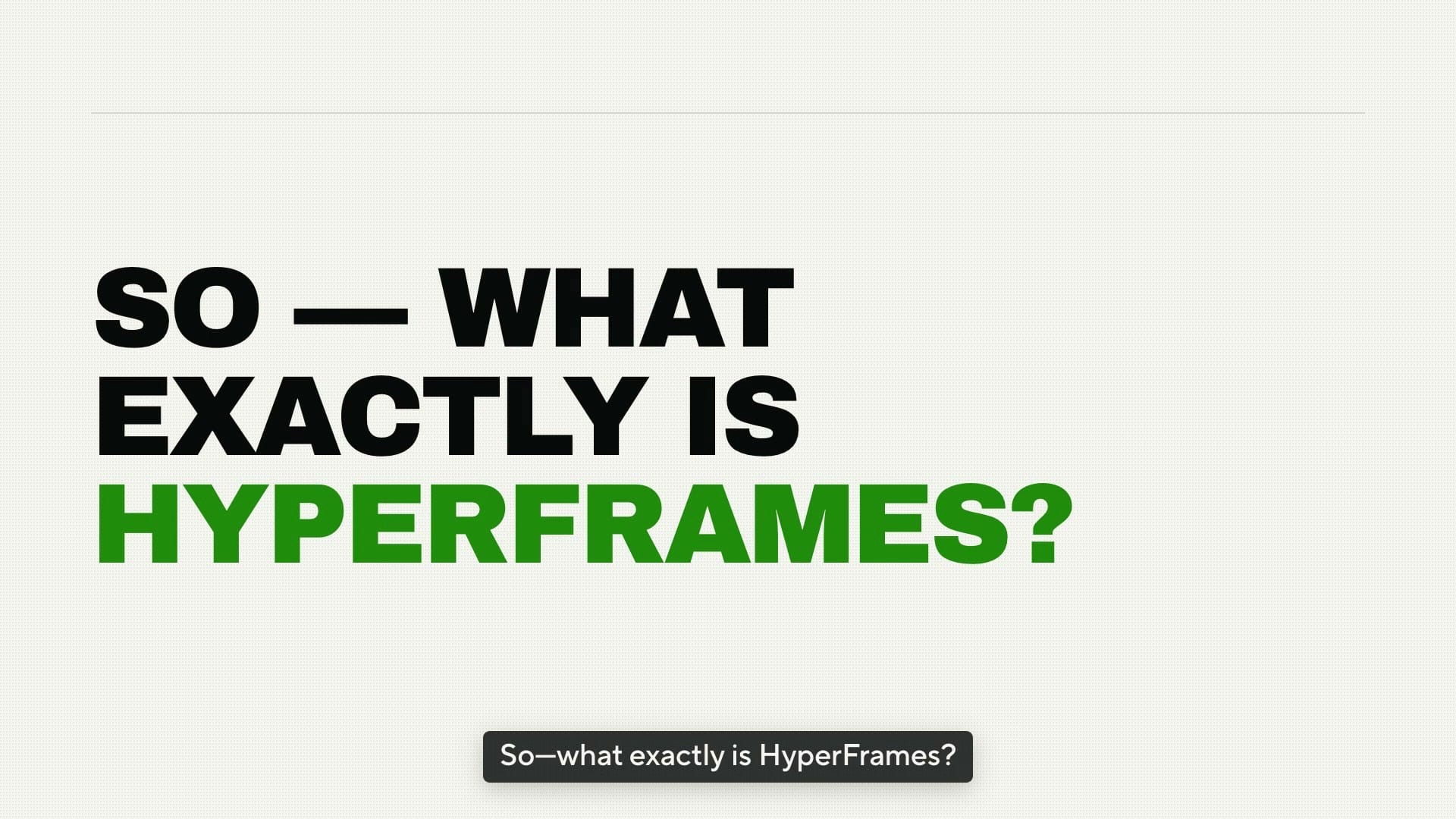 HyperFrames 공식 쇼케이스 포스터 프레임