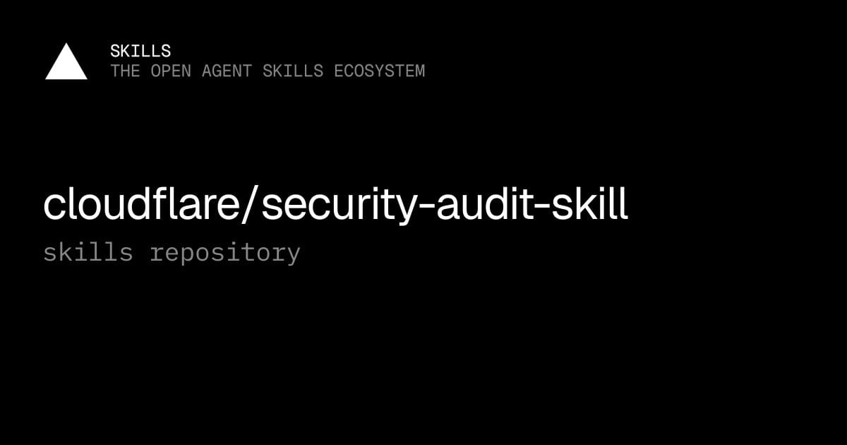 skills.sh cloudflare/security-audit-skill 카드