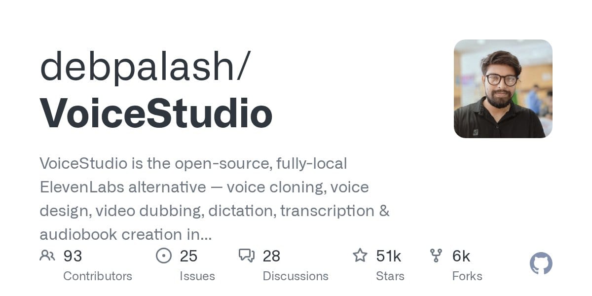 debpalash/VoiceStudio GitHub OG